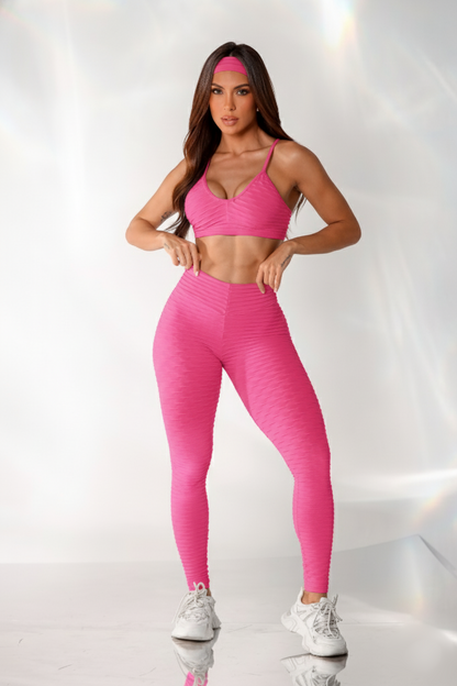 Scrunch Tropical Legging - pink