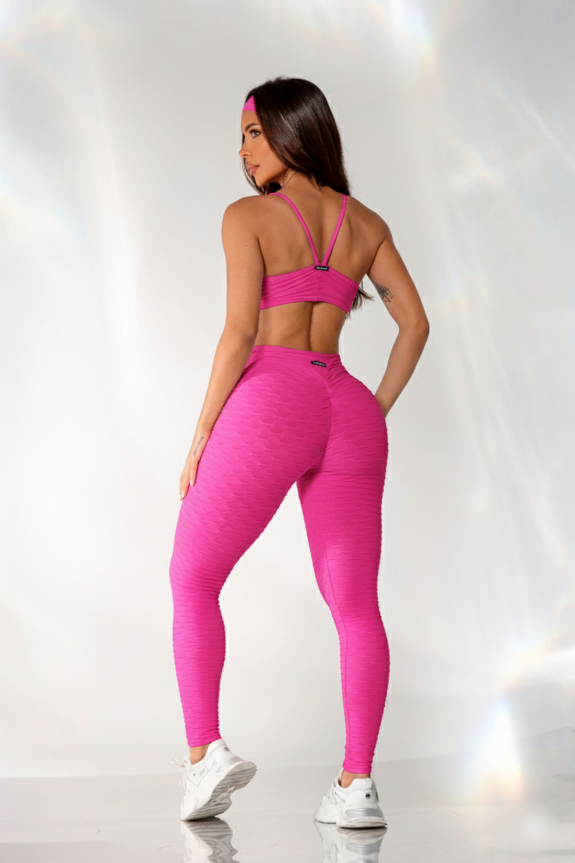 Scrunch Tropical Legging - pink