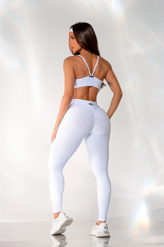 Scrunch Tropical Legging- White