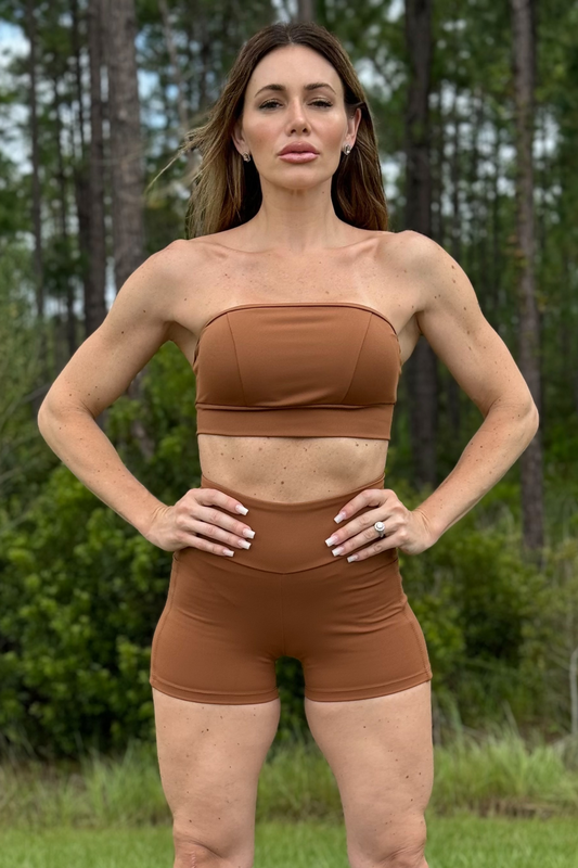 Strapless Tqc Ap Top- Brown