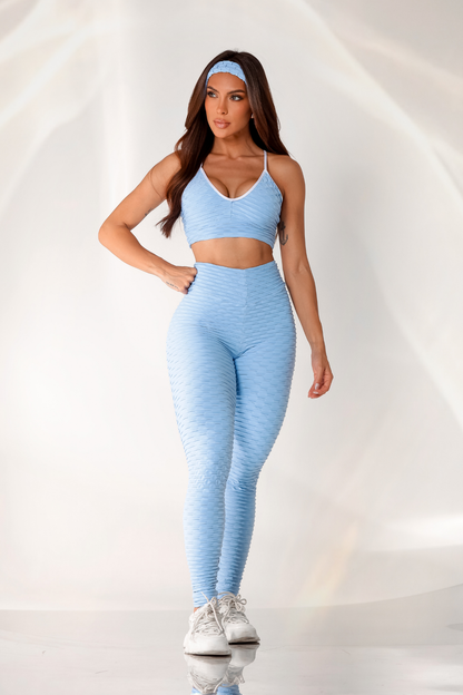 Scrunch Tropical Legging- Serenity Blue