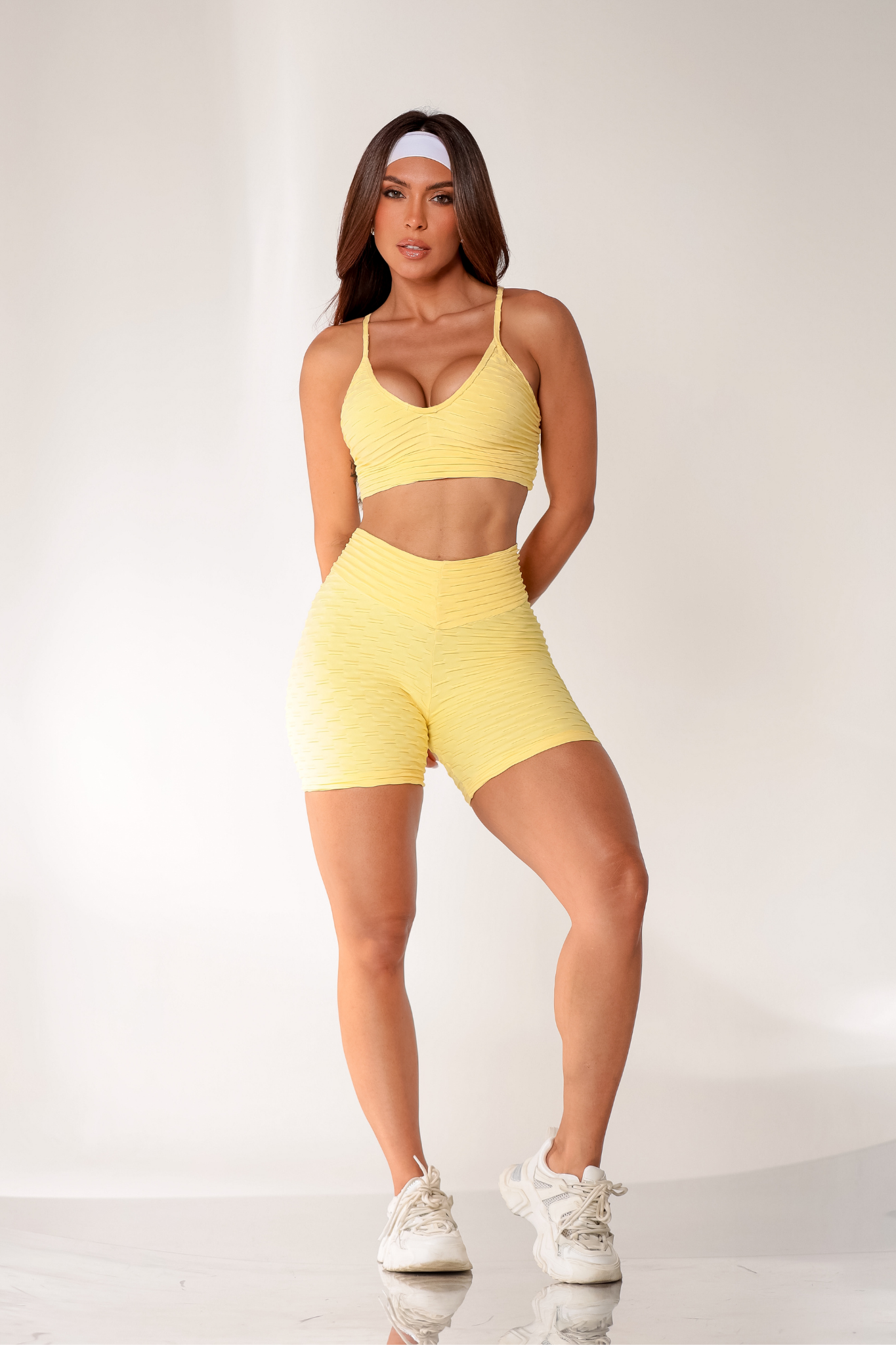 Bubble Tex Shorts- Light Yellow