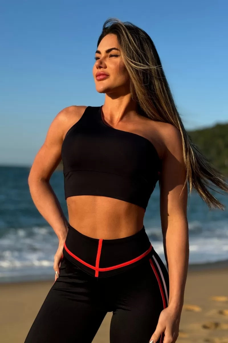 Sunny One-Shoulder Top - Black