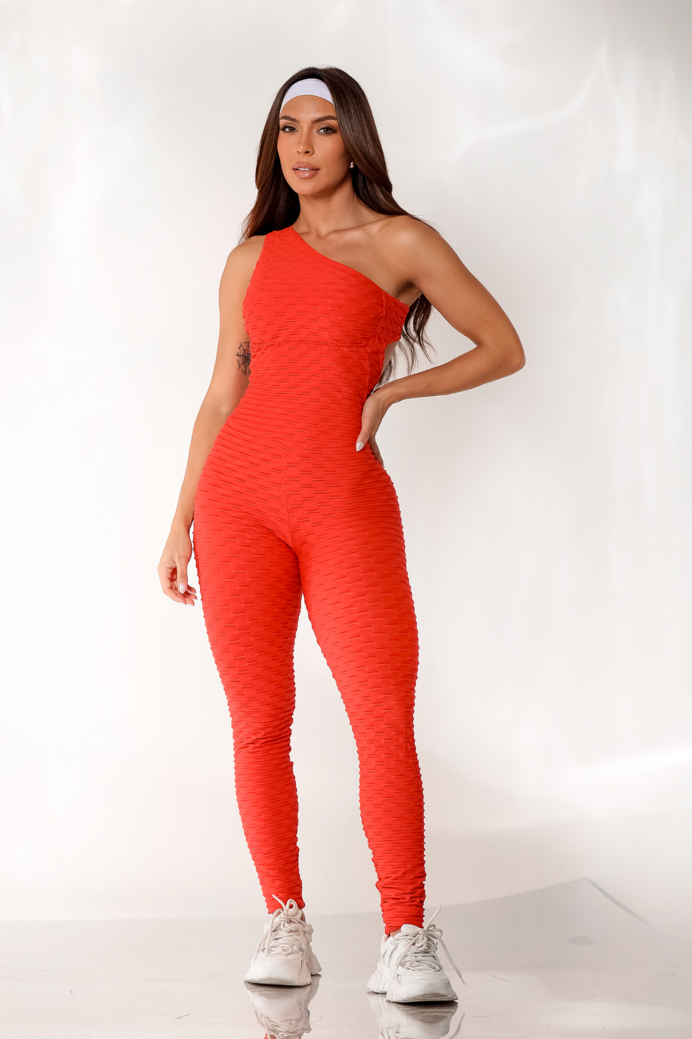 Tropical Scrunch Jumpsuit- Red