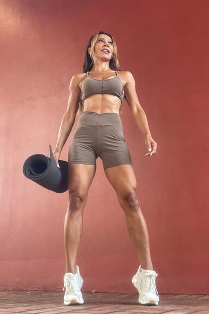 V-Waist Shorts - Brown