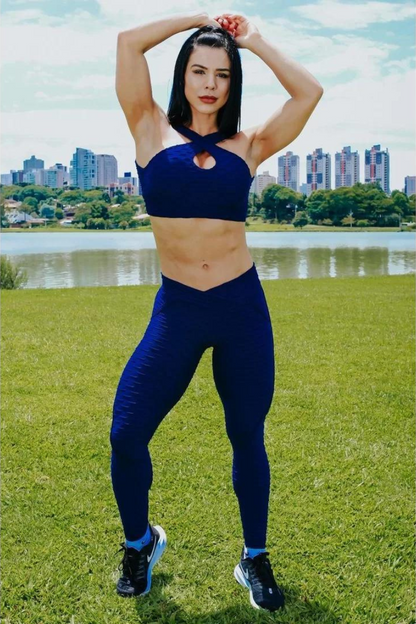 Effect Leggings Scrunch Booty Navy