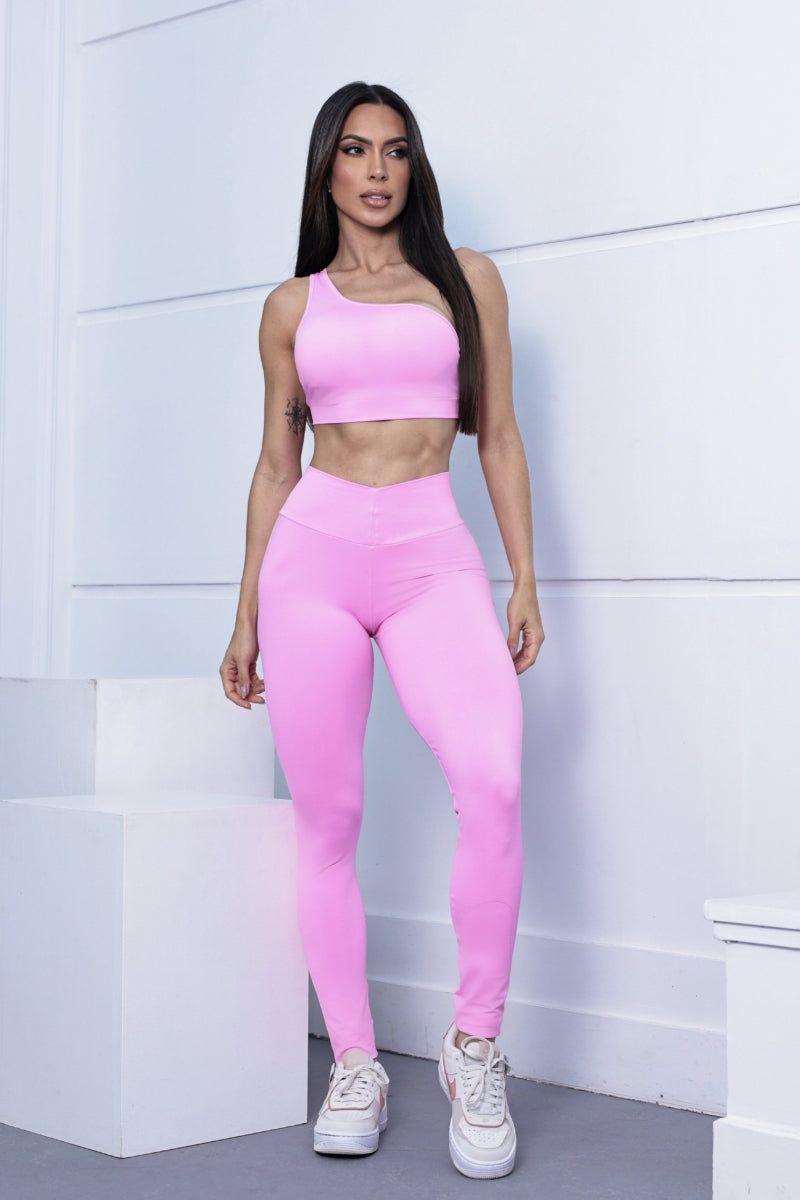 V-Waist Leggings - Ice Pink