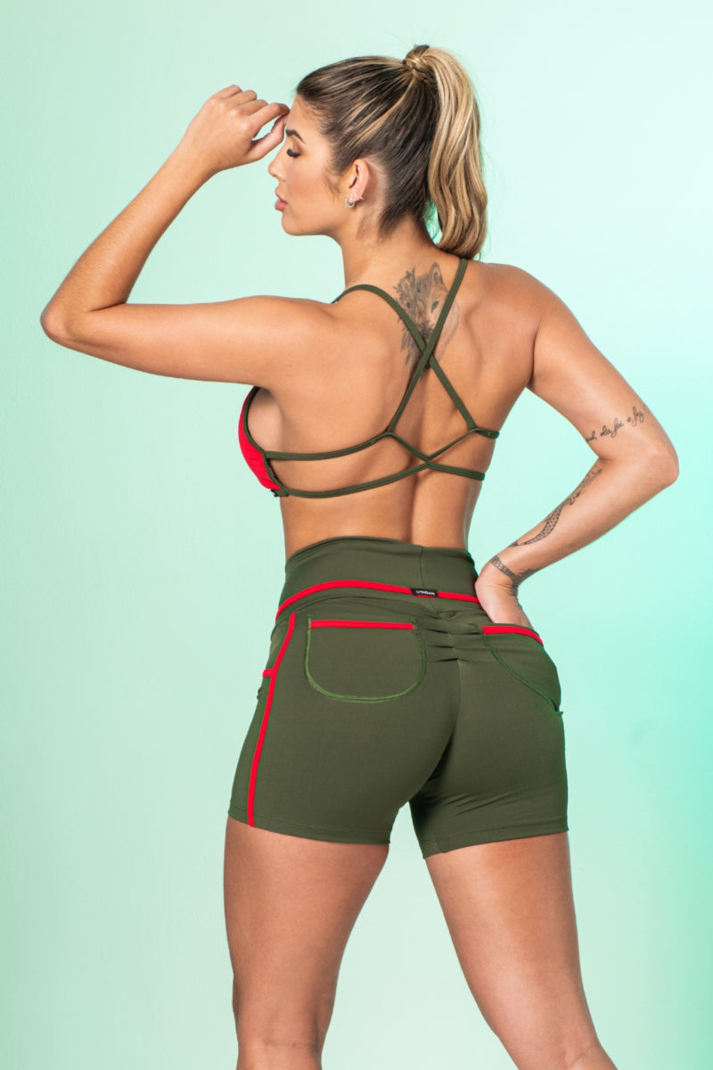 Algae Top in Military - Green and Red