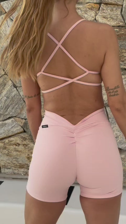 Atlex Crossed Back Top- Peach Pink